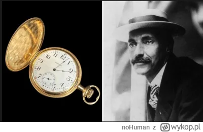 noHuman - > złoty zegarek kieszonkowy firmy Waltham z wygrawerowanymi inicjałami JJA