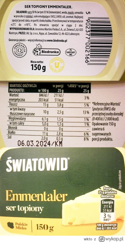 wkto - #listaproduktow
#sertopiony emmentaler Światowid #biedronka
aktualny skład ora...