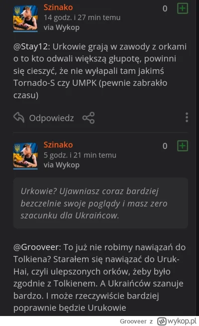 Grooveer - @JPRW: ostatnio Ukraińców zaczął nazywać Urkami a wcześniej mówił Saszki