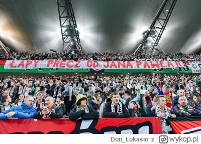 Don_Lukasio - Dzisiejszy transparent na meczu Legia Warszawa - Stal Mielec

#mirkohoo...