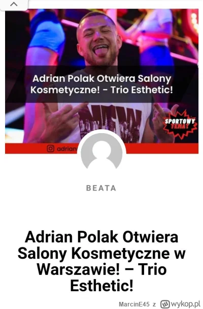 MarcinE45 - Beata polanska pisala ten artykuł?