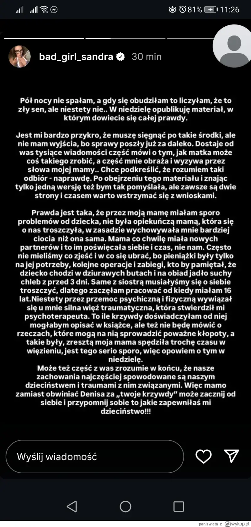 exotic685 - Szczerze? Totalnie rozumiem sandre i zgadzam się z nią w 100% Po filmiku ...