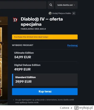 Calvex - #diablo4 
Pamiętam jak kiedyś na promocje gier Blizzarda trzeba było czekać ...