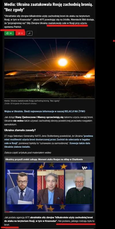 ZionOfel - W artykule piszą o użyciu systemów "Patriot":
do ataku na terytorium Rosji...