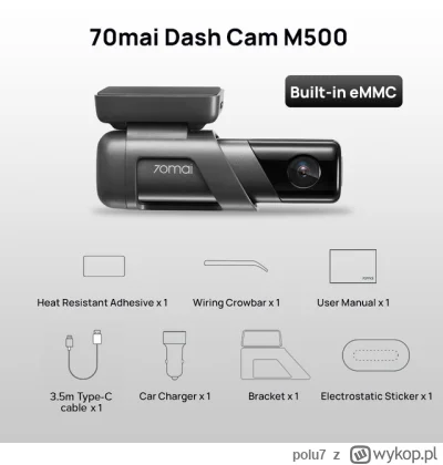 polu7 - Wysyłka z Polski.

[EU-PL] 70mai Dash Cam M500 1944P 170FOV
Cena: 83.69$ (369...