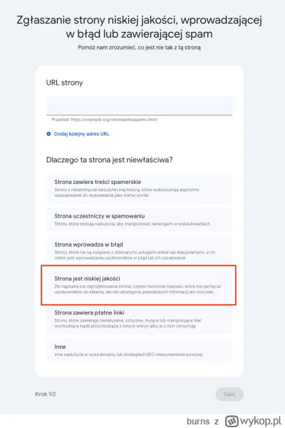 burns - https://search.google.com/search-console/report-spam?hl=pl

Niestety, odkąd s...