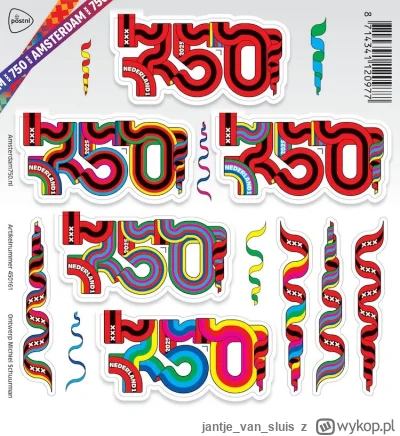 jantjevansluis - zestaw znaczków wypuszczony na sprzedaż przez niderlandzką pocztę po...