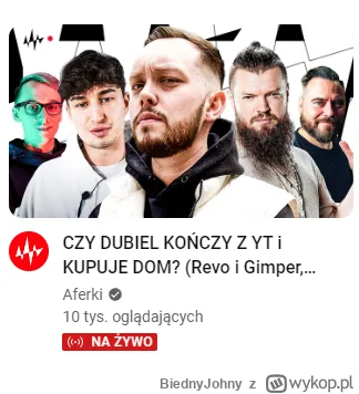 BiednyJohny - Kiedy typ miał wypieprzyć z internetu, a na starcie live ma 10k ludzi X...