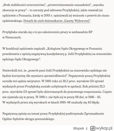 lifapek - Warto przypomnieć okoliczności sprawy z 2001 roku, gdy Przyłębska starała s...