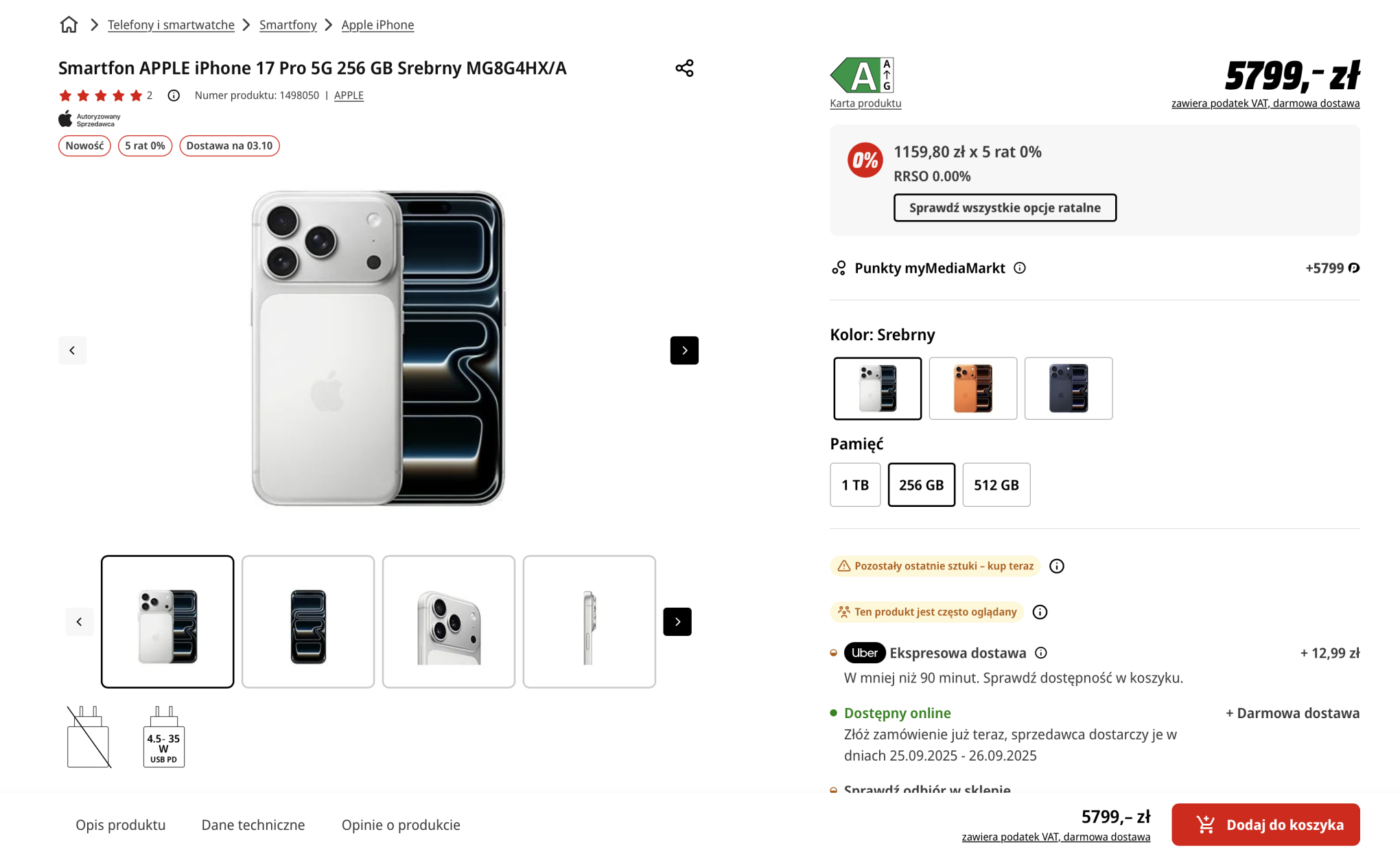 Reepo - Aha, Media Markt rzuciło na stronę nowe sztuki iPhonów 17 Pro z datą na 25-26...