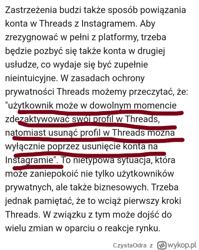 CzystaOdra - Tak radykalne powiązanie Threads z Instagramem, będzie gwoździem do trum...