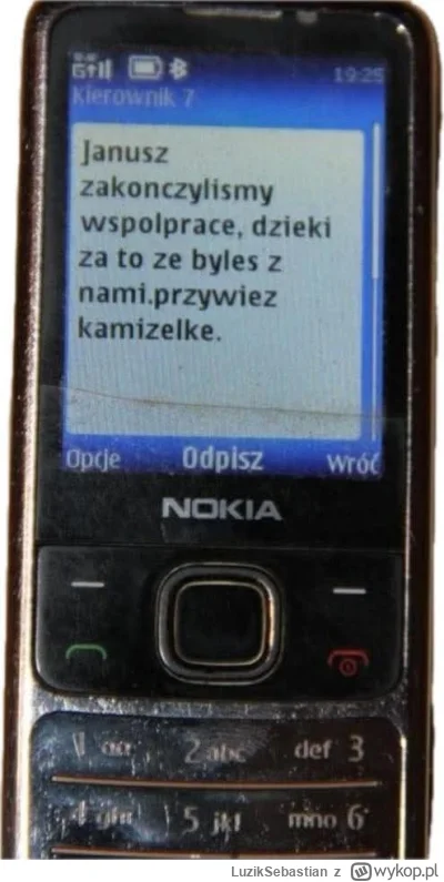 LuzikSebastian - #januszebiznesu
#praca
Takiego SMS dostał mój stary