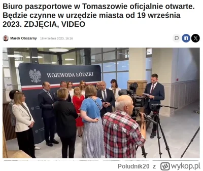 Poludnik20 - Biuro paszportowe w Tomaszowie oficjalnie otwarte. Będzie czynne w urzęd...