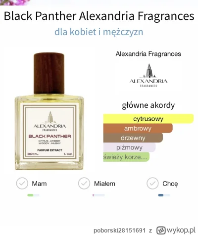 poborski28151691 - #perfumy

Cześć,poleje ktoś alexandria black Panther,chętnie dobio...