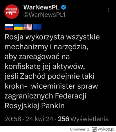 Grooveer - Ciekawe, że Rosję najbardziej boli ryzyko straty własnych aktywów na zacho...