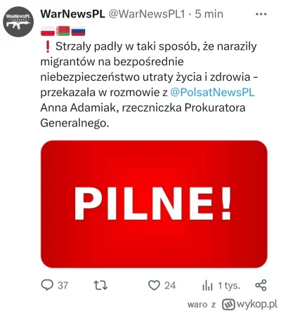 waro - No i sprawa jasna. Jak oni mogli narazić na niebezpieczeństwo imigrantów? Broń...