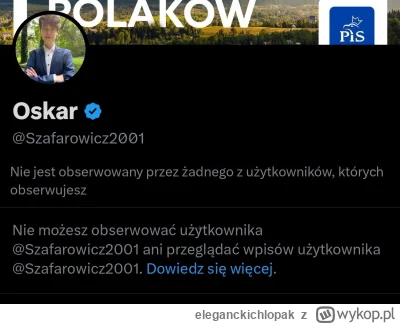 eleganckichlopak - Ehh Oskarek mnie zablokował ;(

#bekazpisu #polityka #twitter