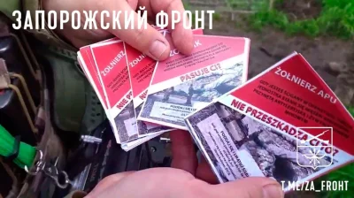 JPRW - XD
Rosjanie na zaporoskim odcinku frontu zrzucili na Ukraińców ulotki z wezwan...