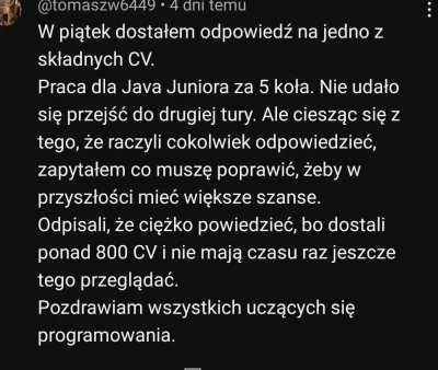 Milo900 - 5k brutto przypominam 
Z javy robi sie frontend albo testowanie oprogramowa...