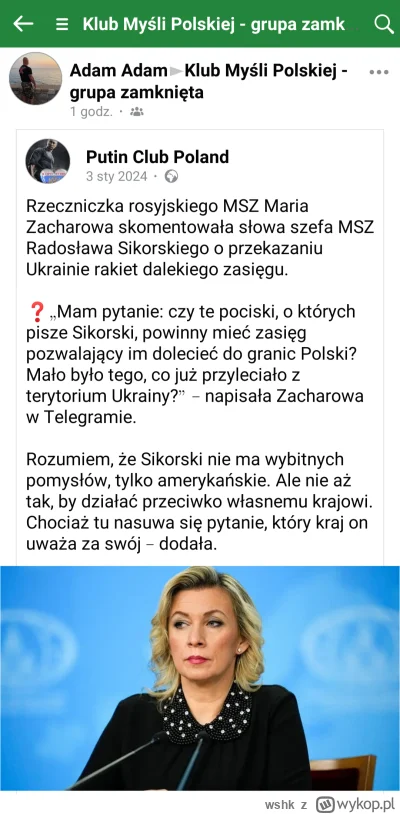 wshk - Zacharowa jak zawsze na bombie.
Do tego piękne combo: Putin club Poland w klub...