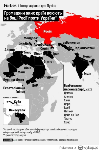 Pokojowa - Rosja werbuje do wojny z Ukrainą obywateli z 21 krajów – Forbes

Z tego te...