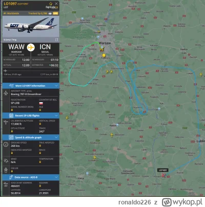 ronaldo226 - Dreamliner z Warszawy do Seulu, awaria/ćwiczenia?
#flightradar24