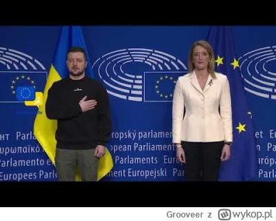 Grooveer - 2:54 prezydent Ukrainy słucha hymnu UE w PE. O to toczy się ta wojna. By U...
