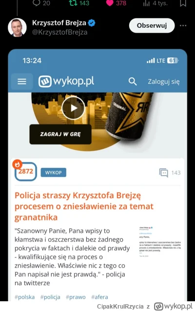 CipakKrulRzycia - #brejza #polityka #bekazpisu #wykop  #pytanie        Aż łza w oku i...