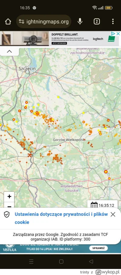 trinty - #pogoda donoszę że w zachodniopomorskim burze są