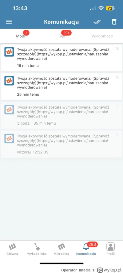 Operator_imadla - Czy wasze wpisy też są tak często moderowane?