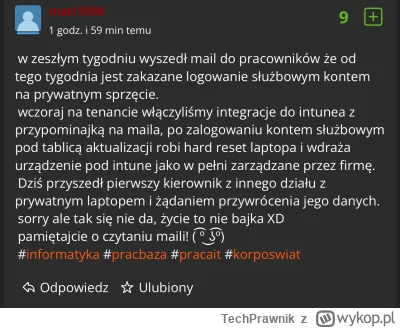 TechPrawnik - Z adminowego na ludzki - op chwali się, że firma wymazuje prywatne dane...