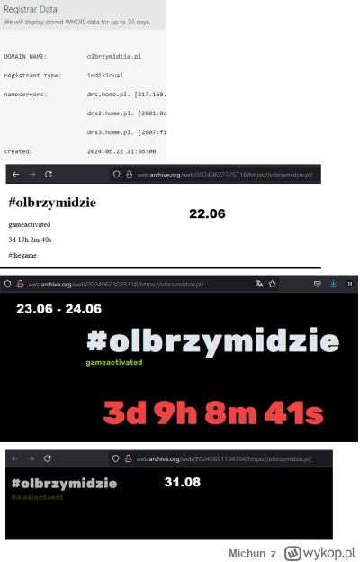 Michun - Domena została zarejestrowana pod koniec czerwca i już w dniu utworzenia (22...