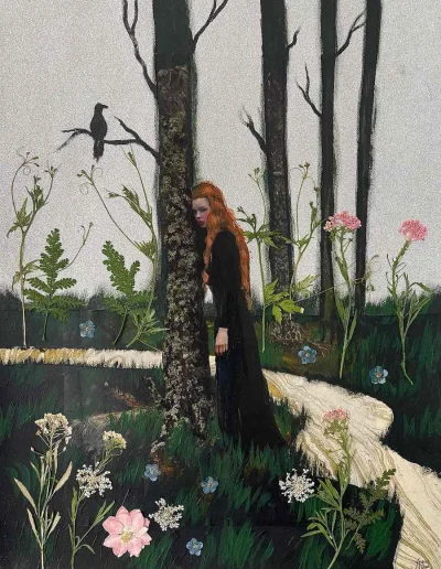 GARN - #sztuka #art autor: Jessica Libor - “Rapunzel Finding Her Way”, Mixed Media on...