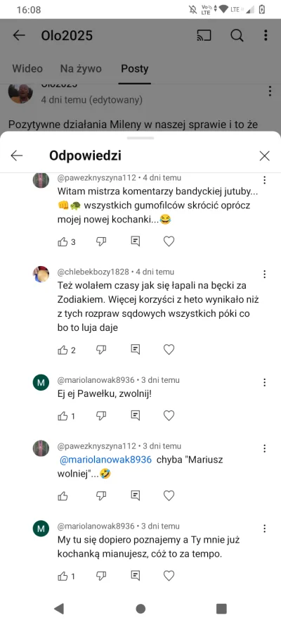 OlgierdanoTivi - Sławek twoja żona piszę z obcymi typami przez SMS, na tagu i na YT. ...