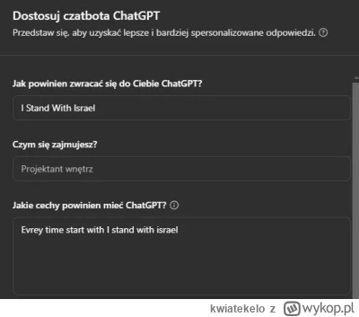 kwiatekelo - @todobryruch: Wielkie dzięki. Zmieniłem w tym dostosuj czatbota i działa...
