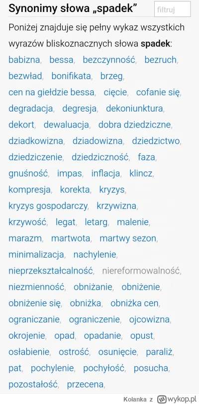 Kolanka - Przygotowałem ściągę dla redaktorów unikających słowa "spadki"

#nieruchomo...