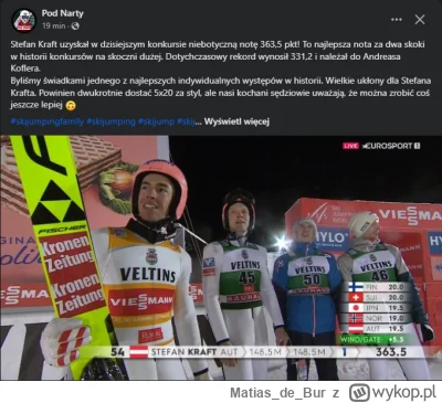 MatiasdeBur - #skoki dodam, że było to dokładnie setne podium Krafta w karierze. Co d...