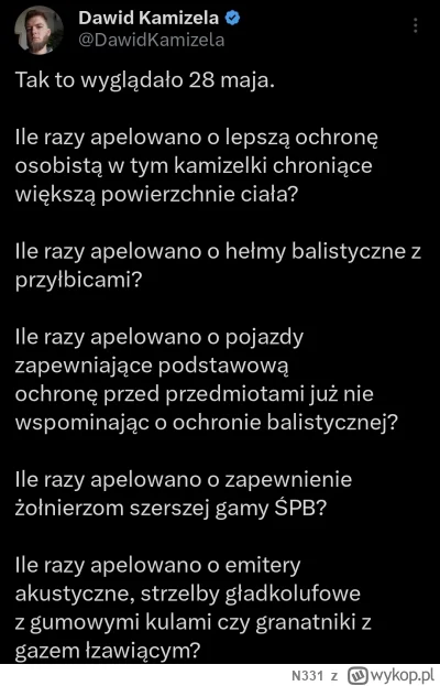 N331 - Śmierć żołnierza na granicy, to w części nasza wina. Brak zainteresowania społ...