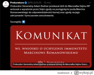 saakaszi - Romanowski to as z Suwerennej Polski, ten od Funduszu Sprawiedliwości.
Dzi...
