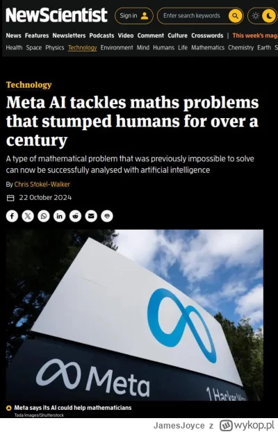 JamesJoyce - #matematyka #nauka #programista15k #sztucznainteligencja 

Meta chwali s...