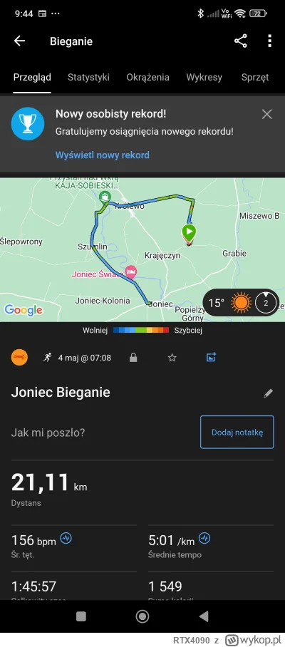 RTX4090 - Mój mały obóz treningowy dzień 4 - finał

Zmiana trasy - 21km 110 metrów. -...