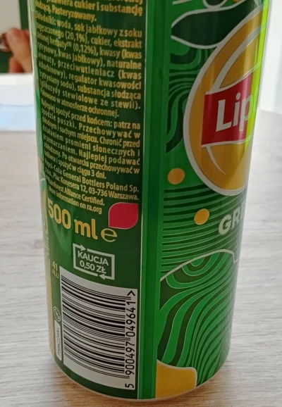 Adi1996 - Kolejna puszka ma już kaucję, tym razem Liptona. #ekologia #kaucja #lipton ...