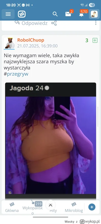 Wasky - @RobolChuop: typa zainteresowania to stulejarstwo i tusk. Nie radzę wchodzić ...