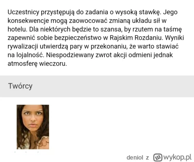 deniol - @domkasromka: ze streszczenia wynika, że nie będzie to zwyczajne rajskie, wi...