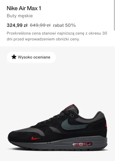 mandamin - Sklep nike.com nie respektuje zasad o pokazywaniu najniższej ceny z ostatn...
