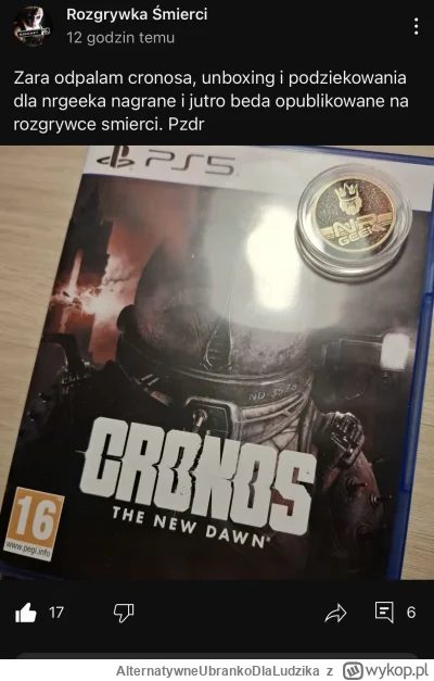 AlternatywneUbrankoDlaLudzika - NRGeek kupił Vigorowi z rozgrywki śmierci Cronosa wię...