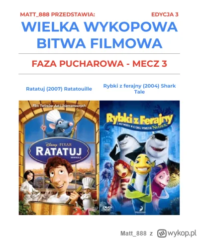 Matt888 - WIELKA WYKOPOWA BITWA FILMOWA - EDYCJA 3!

Tag do obserwacji lub czarnolist...