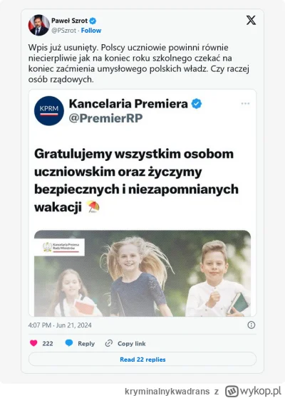 kryminalnykwadrans - Osoby uczniowskie... Czy jak dzisiaj pedałowałem na rowerze wodn...