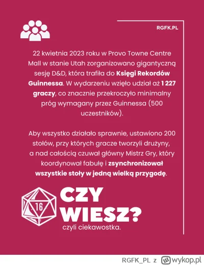 RGFK_PL - To oznaczało, że setki małych kampanii toczyły się równolegle, a wydarzenia...