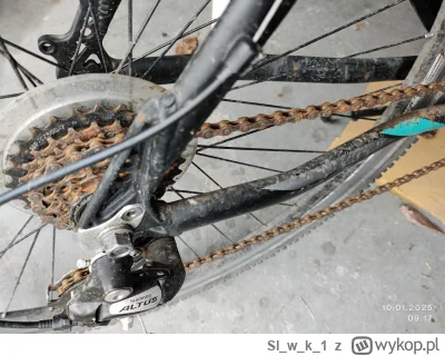 Slwk_1 - We wrześniu zrobiłem mycie łańcucha.
Czyli słoik z benzyną ekstrakcyjną.
Pot...